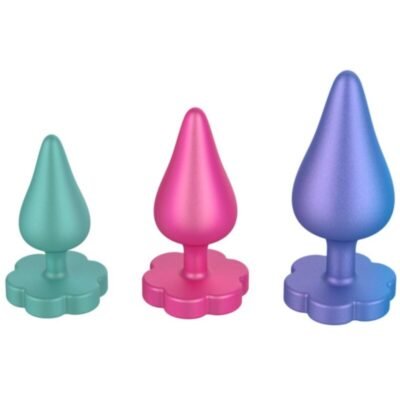 77150 ROMP - LUSTER ANAL TRAINING KIT S/M/L WITH FLOWER-SHAPED BASE