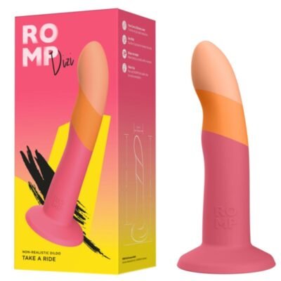 77130 ROMP - DIZI SILICONE DILDO WITH SUCTION CUP TRICOLOR 18 CM