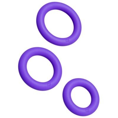 77194 ROMP - REMIX TRIO SET OF 3 PURPLE SILICONE PENIS RINGS