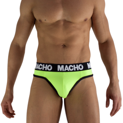 78458 MACHO - MTG001 FLUORESCENT YELLOW THONG SIZE S