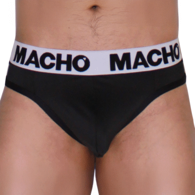 78463 MACHO - MTG002 BLACK/BLACK THONG S