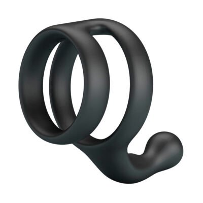 78967 CRAZY BULL - YANCY DOUBLE COCK AND BALL RING BLACK