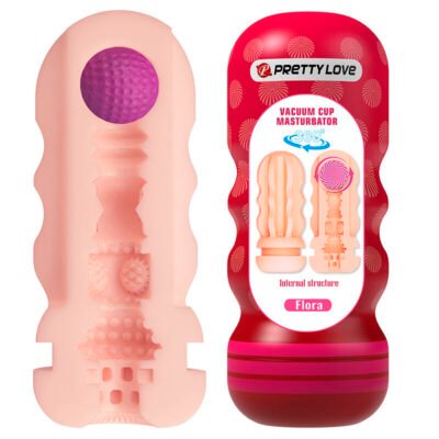 79284 PRETTY LOVE - FLORA VAGINA MASTURBATOR WITH SUCTION CUP AND INTERNAL TEXTURES