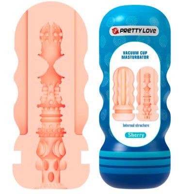 PRETTY LOVE - SHERRY VAGINA MASTURBATOR WITH SUCTION CUP AND INTERNAL TEXTURES