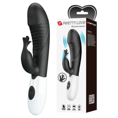 79037 PRETTY LOVE - RASMUSSEN 30 FUNCTION RABBIT VIBRATOR BLACK
