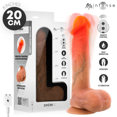 80660 MR INTENSE - LOGAN VIBRATOR DILDO SILICONE WITH HEAT EFFECT AND REMOTE CONTROL 20 CM -Ø- 4,1 CM