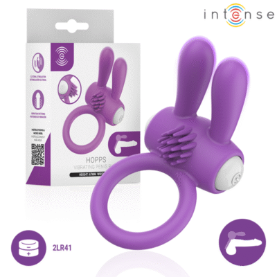 81048 INTENSE - HOPPS VIBRATING PENIS RING WITH CLITORAL STIMULATION PURPLE