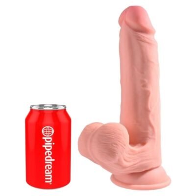 80574 KING COCK PLUS - TRIPLE DENSITY REALISTIC DILDO WITH SWINGING TESTICLES 23 CM FLESH