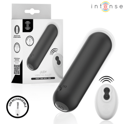 INTENSE - JUDY RECHARGEABLE VIBRATING BULLET WITH REMOTE CONTROL BLACK