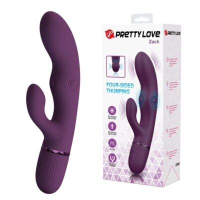 82135 PRETTY LOVE - ZACH RECHARGEABLE THRUSTING RABBIT VIBRATOR 5+5 FUNCTIONS