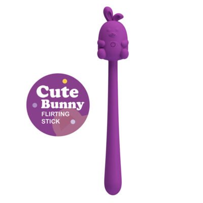 82825 PRETTY LOVE - CUTE BUNNY FLIRTING STICK FLEXIBLE VIBRATOR USB RECHARGEABLE PURPLE