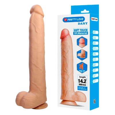 PRETTY LOVE - DANY FLEXIBLE REALISTIC DILDO WITH SUCTION CUP 36 CM -Ø- 5.6 CM