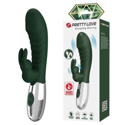 83975 PRETTY LOVE - NAUGHTY BUNNY RABBIT VIBRATOR 30 FUNCTIONS USB RECHARGEABLE GREEN