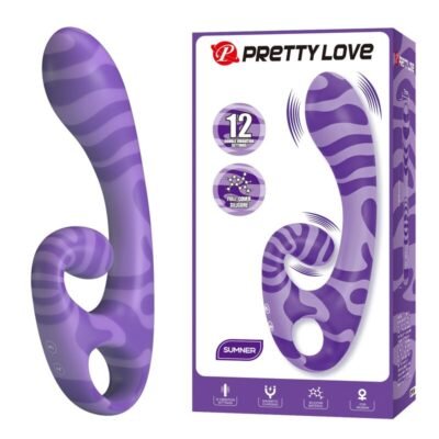 83992 PRETTY LOVE - SUMMER DOUBLE-ENDED VIBRATOR WITH HANDLE 19 CM Ø 3.5 CM PURPLE