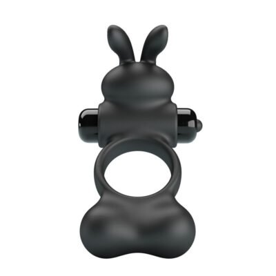 83214 PRETTY LOVE - VIBRATING PENIS RING WITH BUNNY STIMULATOR 10 FUNCTIONS BLACK