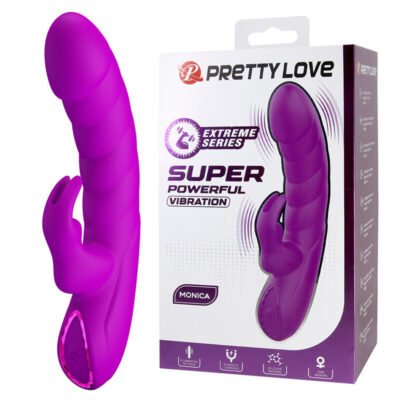 PRETTY LOVE - MONICA RECHARGEABLE DUAL STIMULATION G-SPOT AND CLITORAL VIBRATOR PURPLE
