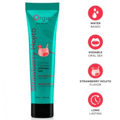 85817 ORGIE - LUBE TUBE COCKTAIL STRAWBERRY MOJITO KISSABLE WATER-BASED INTIMATE GEL 100 ML