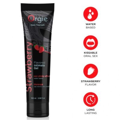 85818 ORGIE - LUBE TUBE STRAWBERRY KISSABLE WATER-BASED INTIMATE GEL 100 ML